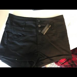 black high rise shorts